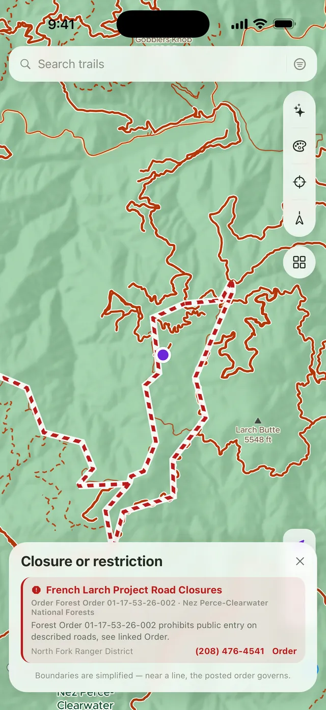 The Huck map with a closure sheet open: 